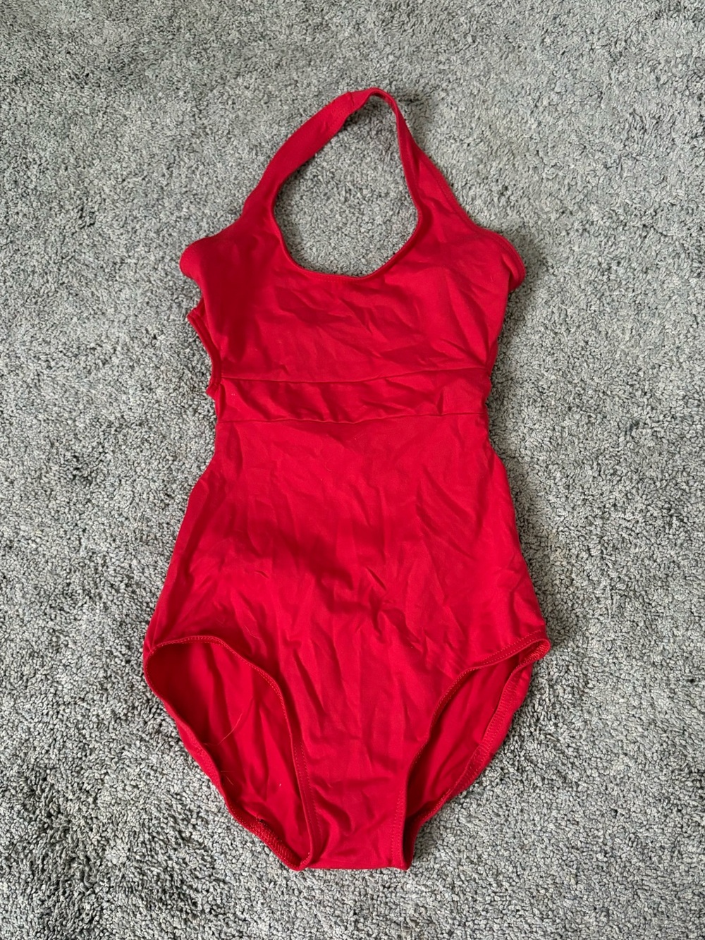 Balera Red Halter Ballet Leotard with cut outs on back